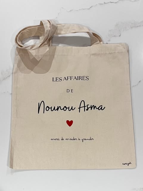 Tote bag de remerciement « Nounou Asma »